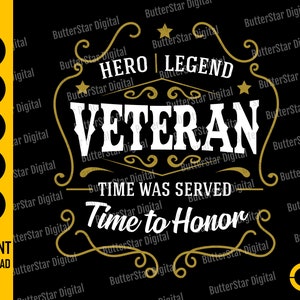 Veteran SVG | US Army Soldier Shirt | War Hero Legend | Vintage Design | Cricut Silhouette | Printable Clipart Vector Digital Png Eps Dxf Ai