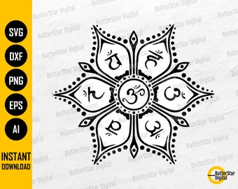 7 Chakras SVG | Namaste SVG | Yoga SVG | Mandala Svg | Meditation Svg | Zen Svg | Cricut Cutting Files Clipart Vector Digital Dxf Png Eps Ai