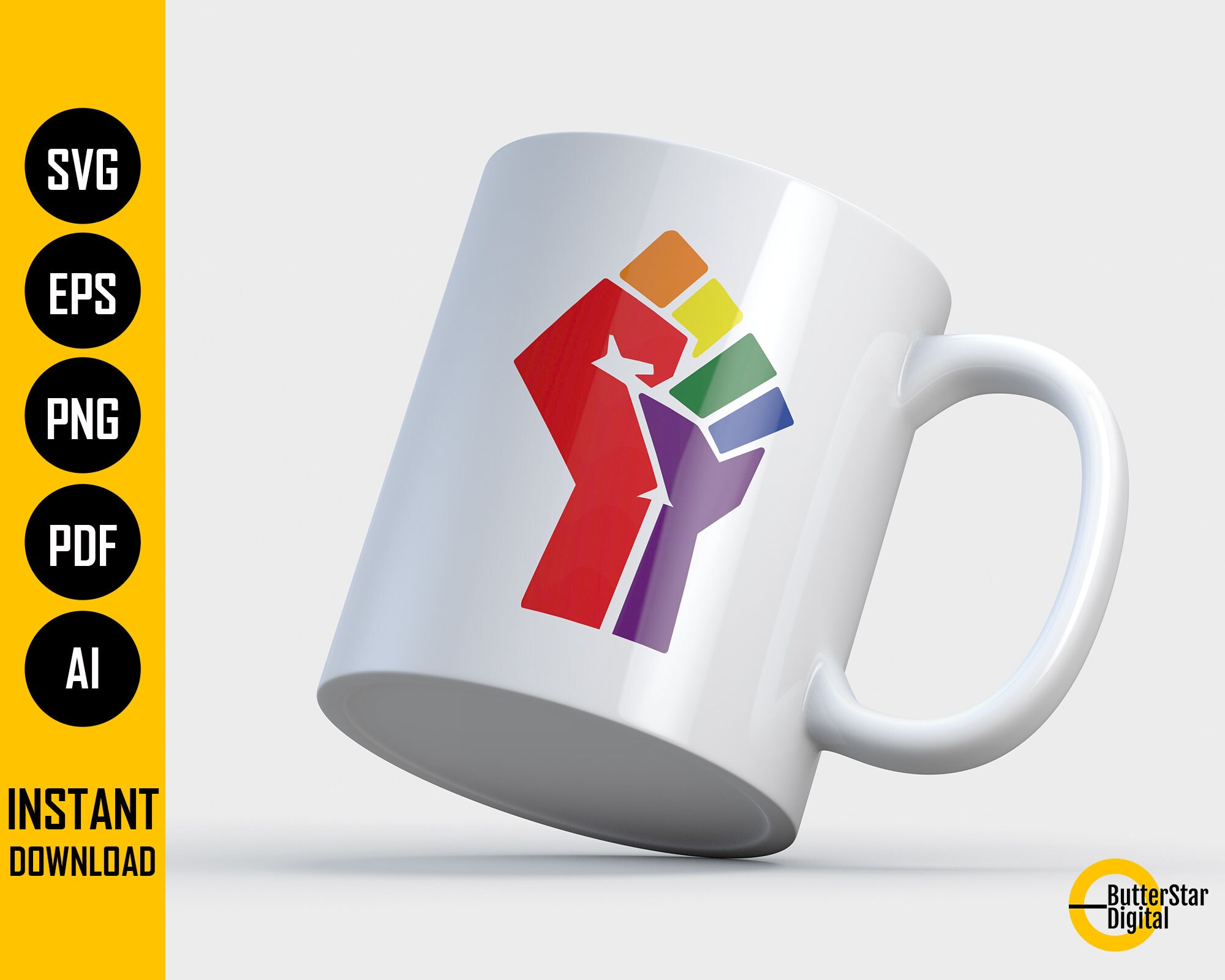 LGBTQ Raised Fist SVG | Rainbow Flag | Pride Shirt | Cricut Cutting ...