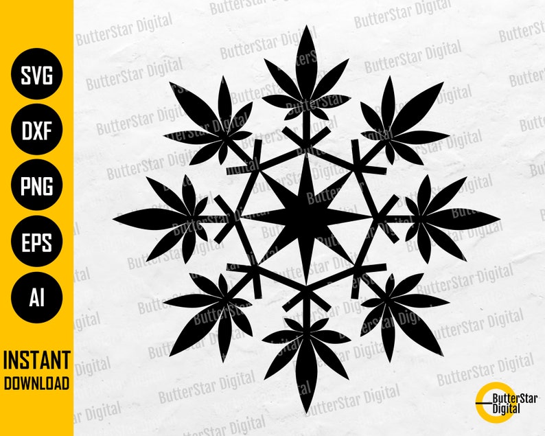 Download Cannabis Snowflake SVG Christmas Marijuana Leaves Cricut ...