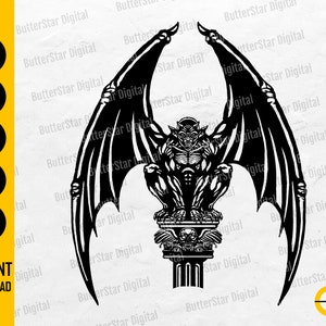 Gargoyle SVG | Demon SVG | Gothic New York City Monster Sculpture Wall Art Shirt Decal | Cutting Files Clipart Vector Digital Dxf Png Eps Ai