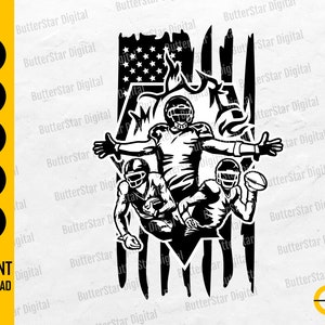 American Football Team SVG | USA Football Players Svg | US Football Season Svg | Cricut Silhouette Cut Clipart Vector Digital Dxf Png Eps Ai