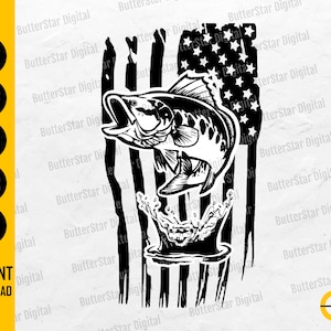 USA Bass Fishing SVG, Distressed American Flag Bass Fishing Svg, Bass  Fishing Shirt, Cutting File, Cricut, Silhouette, PNG, Sublimation 