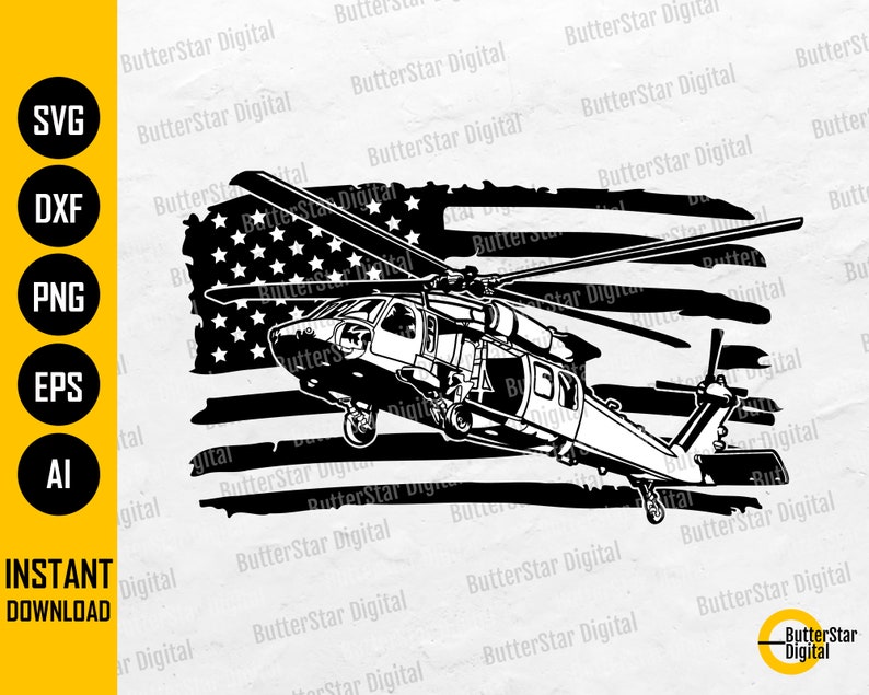US Black Hawk SVG Helicopter SVG Army Military Decal Etsy