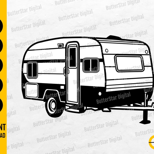 Camper SVG | Trailer SVG | Camp Nature Outdoor Travel Adventure Mobile Home RV | Cutting File Cuttable Clipart Vector Digital Dxf Png Eps Ai