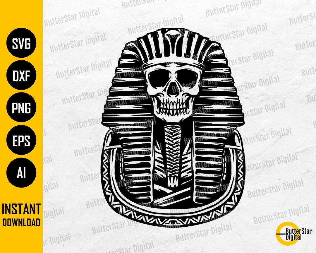 Pharaoh Skull SVG | Ancient Egypt SVG | Egyptian Religion SVG | Tomb ...