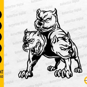 Cerberus SVG | Mythical Creature SVG | Three Headed Dog SVG | Cricut Cutting File Silhouette Cuttable Clip Art Vector Digital Dxf Png Eps Ai