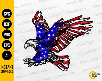 アメリカ国旗 ワシ SVG | アメリカ合衆国 | 星条旗 | Cricut