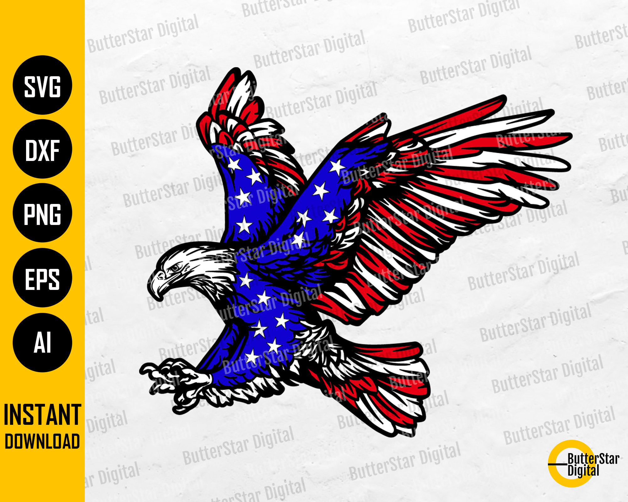 アメリカ国旗 ワシ SVG | アメリカ合衆国 | 星条旗 | Cricut