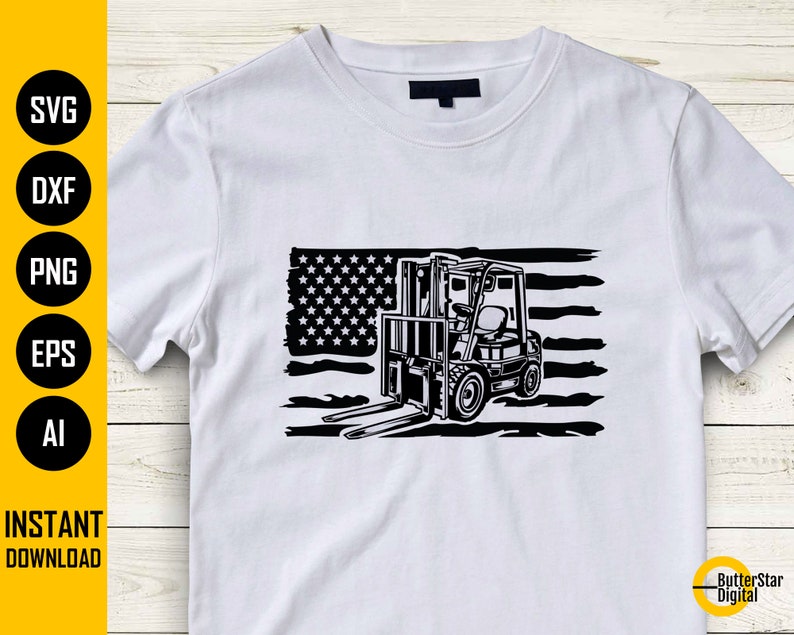 US Forklift SVG USA Flag Fork Lift Svg American Warehouse Etsy