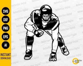 Voetballer SVG | Voetbalseizoen SVG | Football Cut Files | Cricut Silhouette Afdrukbare Clipart Vector Digitale Download Dxf Png Eps Ai