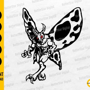Mothman SVG | Humanoid Moth SVG | Monster Insect SVG | Cricut Cut Files Silhouette Printables Clipart Vector Digital Download Dxf Png Eps Ai
