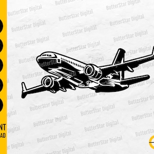 Airplane SVG | Aircraft SVG | Airline SVG | Plane Svg | Flight Svg | Cricut Silhouette Cameo Cut File Vector Clipart Digital Dxf Png Eps Ai