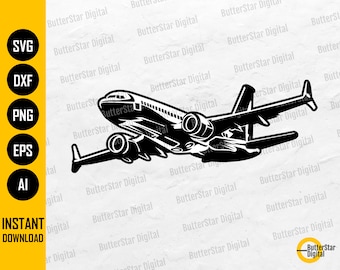 Airplane SVG | Aircraft SVG | Airline SVG | Plane Svg | Flight Svg | Cricut Silhouette Cameo Cut File Vector Clipart Digital Dxf Png Eps Ai