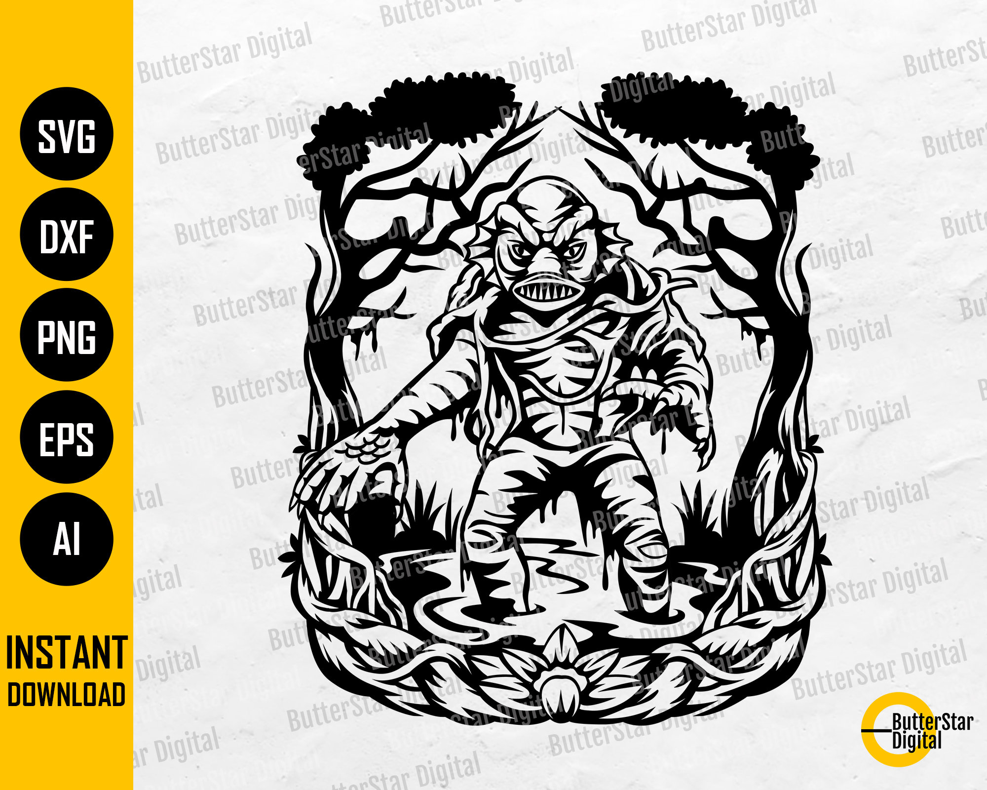 Ancient Medieval Fantasy Evil Characters Creatures Monsters Folklore  Gargoyle Legend Troll Monsters Creature Instant Download PNG SVG Vector 