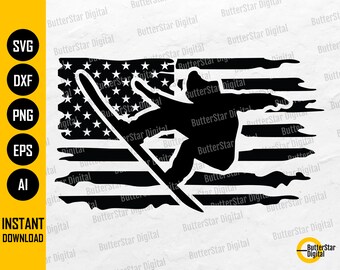 US Snowboarding SVG | American Snowboarder SVG | Illustration Drawing Decal | Cricut Cut File Cuttable Clipart Vector Digital Dxf Png Eps Ai