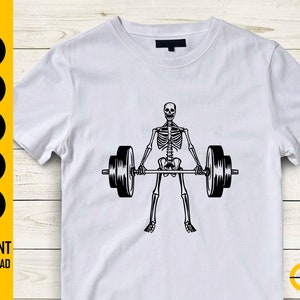 Skeleton Lifting Weights SVG Workout Decal Vinyl Stencil Cricut Cut ...