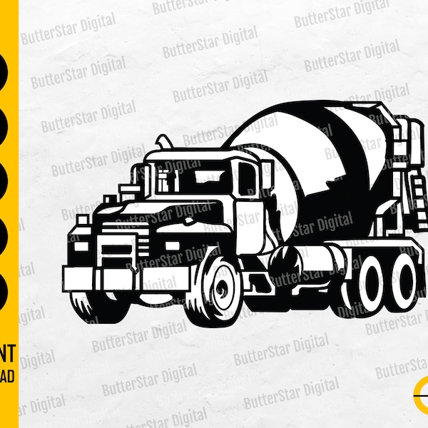 Concrete Mixer SVG | Cement Mixer Truck SVG | Building Build Renovate Vehicle Equipment | Cutting File Clipart Vector Digital Dxf Png Eps Ai