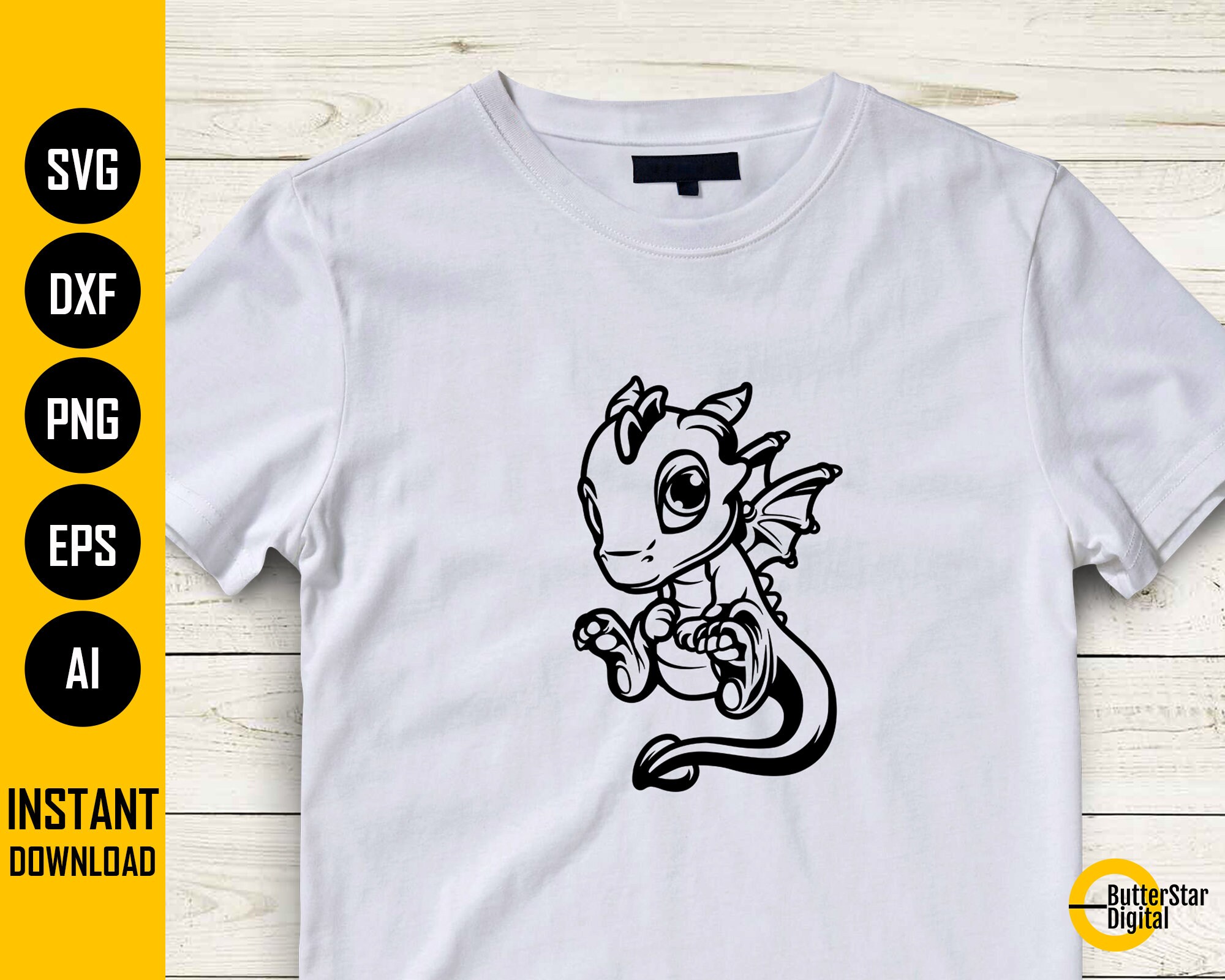 Baby Dragon SVG | Fantasy SVG | Cute Mythical Animal SVG | Cricut ...