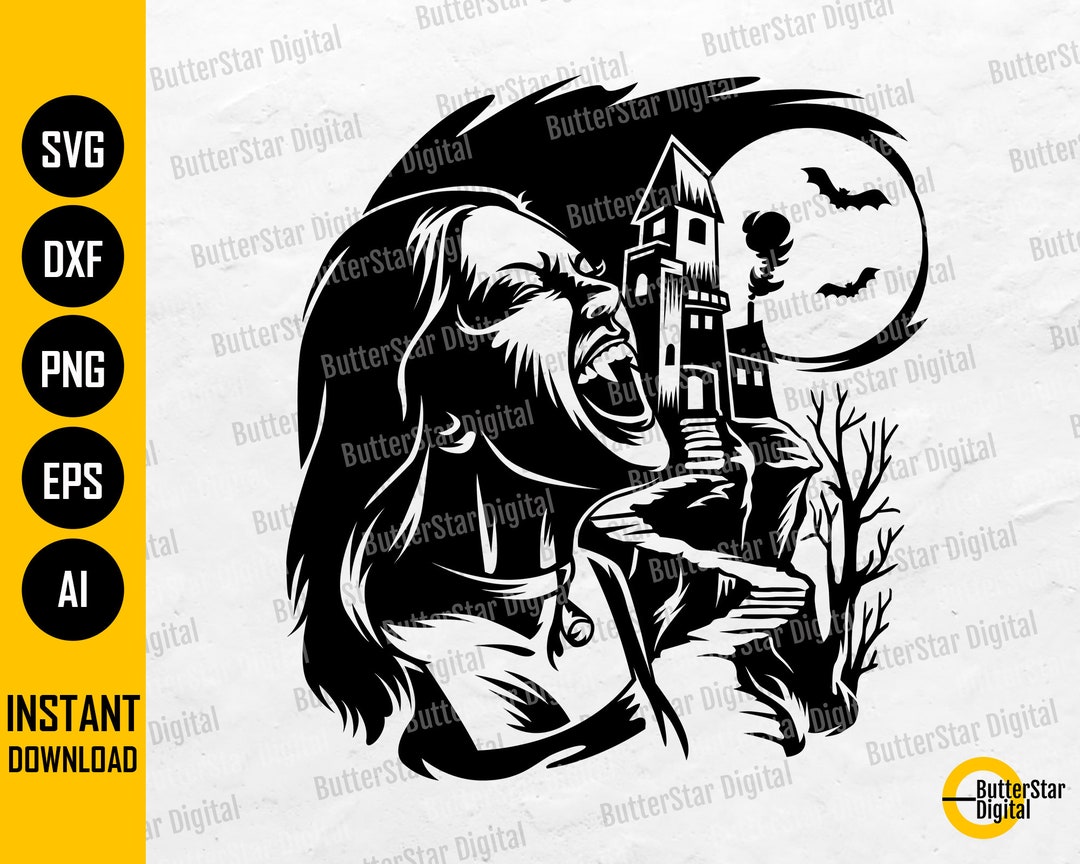 Lady Vampire SVG | Halloween Scene SVG | Spooky T-shirt Decal Vinyl ...