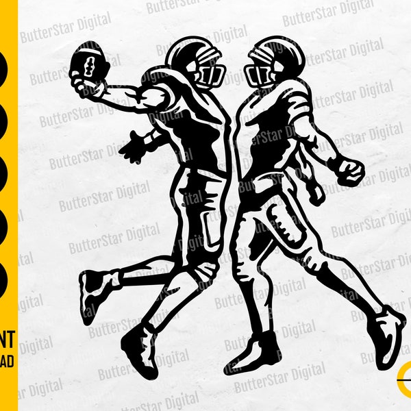 Football Teammates Chest Bump SVG | Tackle Play Touchdown Kickoff Score Hut Huddle Formation | Cutfile Clipart Vector Digital Dxf Png Eps Ai