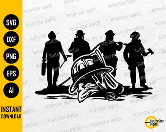 Firefighter Team SVG | Fireman Mask SVG | Fire Dept Svg | Cricut Cutting File Silhouette CNC Printable Clipart Vector Digital Png Eps Dxf Ai