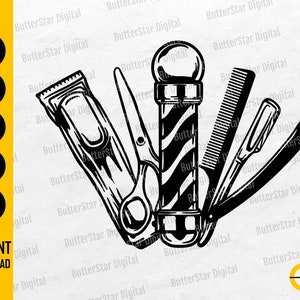 Barber Tools SVG | Barbershop SVG | Hair Stylist SVG | Barber Svg | Cricut Cut Files Silhouette Vinyl Clip Art Vector Digital Dxf Png Eps Ai