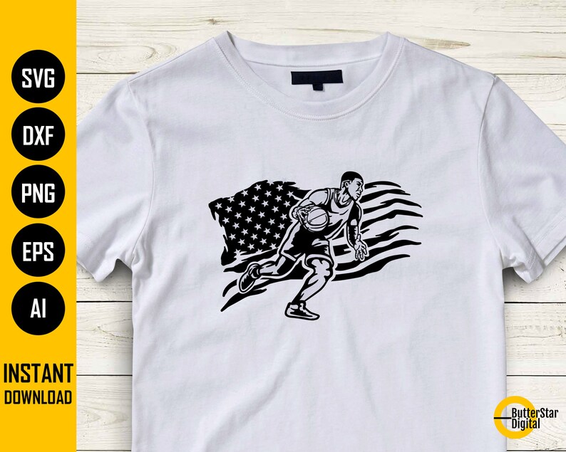 US Basketball Player SVG American Sports Tshirt Decal Etsy