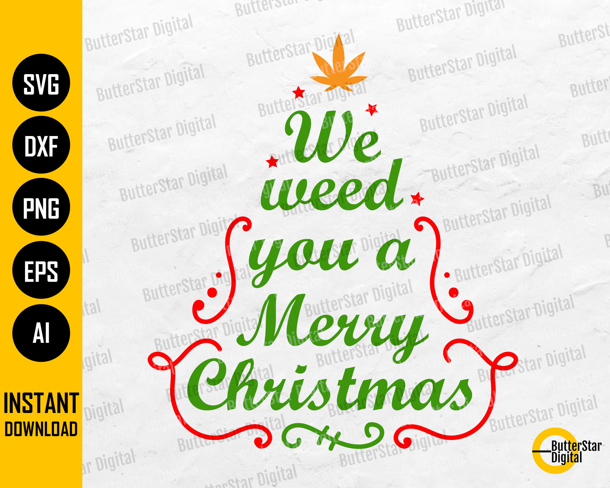 Cannabis Christmas Tree SVG We Weed You A Merry Christmas Etsy