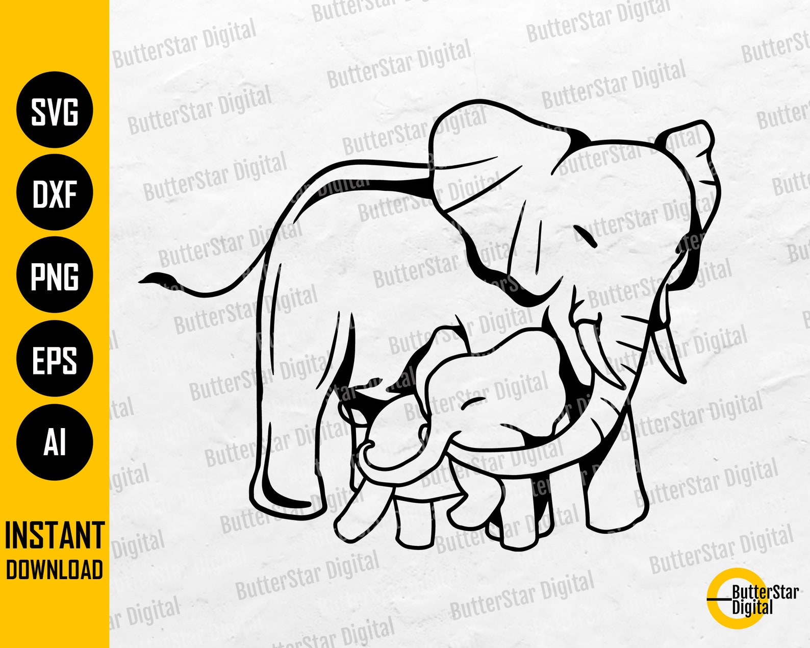 Mama Elephant SVG Baby Elephant SVG Parents Shirt Design | Etsy