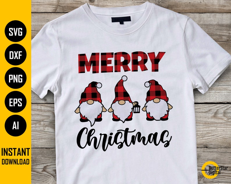 Download Merry Christmas Gnomes SVG Winter Gnome Buffalo Plaid | Etsy