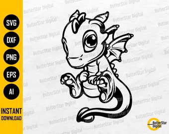 Baby Dragon SVG | Fantasy SVG | Cute Mythical Animal SVG | Cricut ...