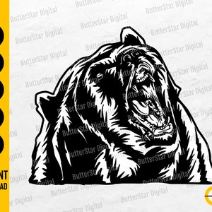 Bear SVG | Grizzly SVG | Grizzly Bear SVG | Mountain Animal Shirt Graphic | Cricut Cut File Silhouette Clipart Vector Digital Dxf Png Eps Ai