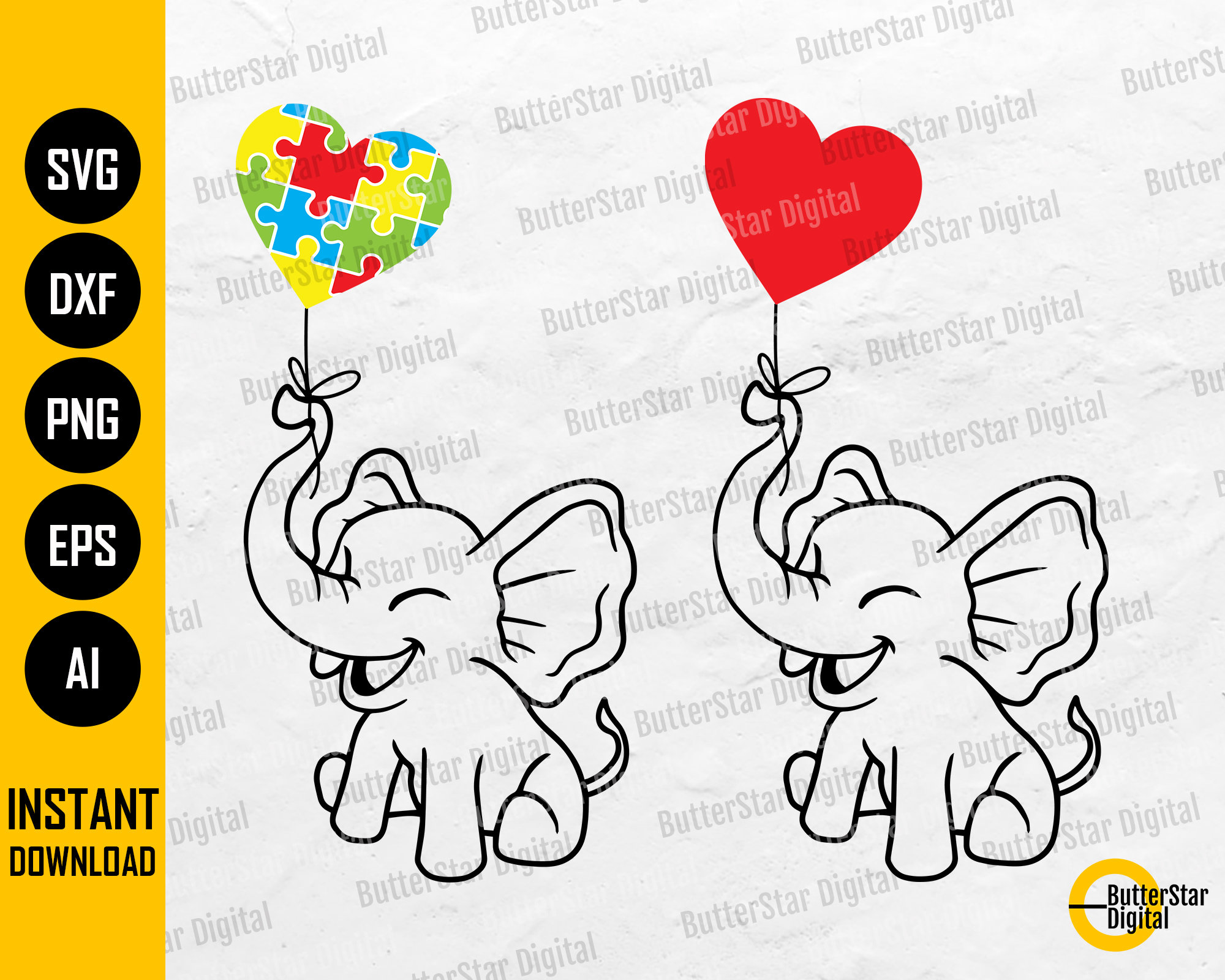 Download Autism Elephant SVG Autism Awareness SVG Puzzle Heart | Etsy