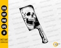 Skull On Butcher's Knife SVG | Cooking Shirt Decal Vinyl Tattoo Graphics | Cricut Cut Files Silhouette Clipart Vector Digital Dxf Png Eps Ai