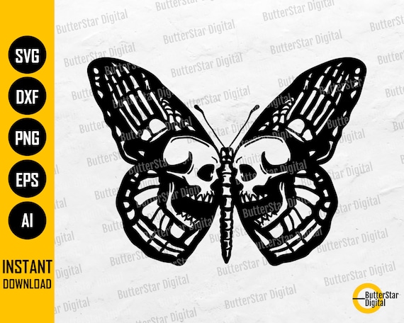 Skull Butterfly SVG Skeleton SVG Gothic Decal Shirt Graphics
