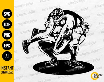 Professional Wrestling SVG | Wrestler SVG | Fighter Fight Pin Carry Punch Kick Suplex | Cutting Files Clipart Vector Digital Dxf Png Eps Ai