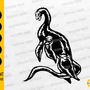 Loch Ness-svg | Nessie-SVG | Sea Water Lake Monster T-shirt vinyl stickers stencil graphics | Bestanden knippen Clip Art Vector digitale dxf png eps ai
