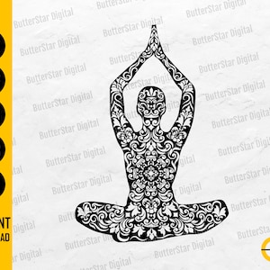 Yoga Mandala SVG | Namaste SVG | Meditation SVG | Yoga T-Shirt Decal Vinyl Graphics | Cricut Cuttable Clip Art Vector Digital Dxf Png Eps Ai