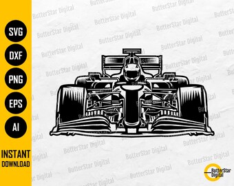 Auto Racer SVG | Race Car SVG | Indy Racing Circuit Vehicle Motor Sport Speed Fast | Cutfile Printable Clipart Vector Digital Dxf Png Eps Ai