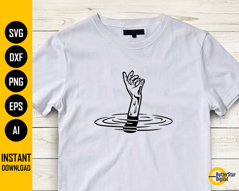 Drowning Hand SVG | Drown SVG | Dying Die Dead Caution Distress Breathe ...