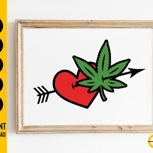 Weed Arrow Heart SVG Marijuana Love SVG 420 Cannabis Hemp - Etsy