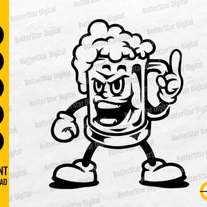 Cartoon Beer Mug SVG | Party SVG | Cheers Liquor Drink Drunk Bar Pub | Cricut Cutting Files Printable Clip Art Vector Digital Dxf Png Eps Ai
