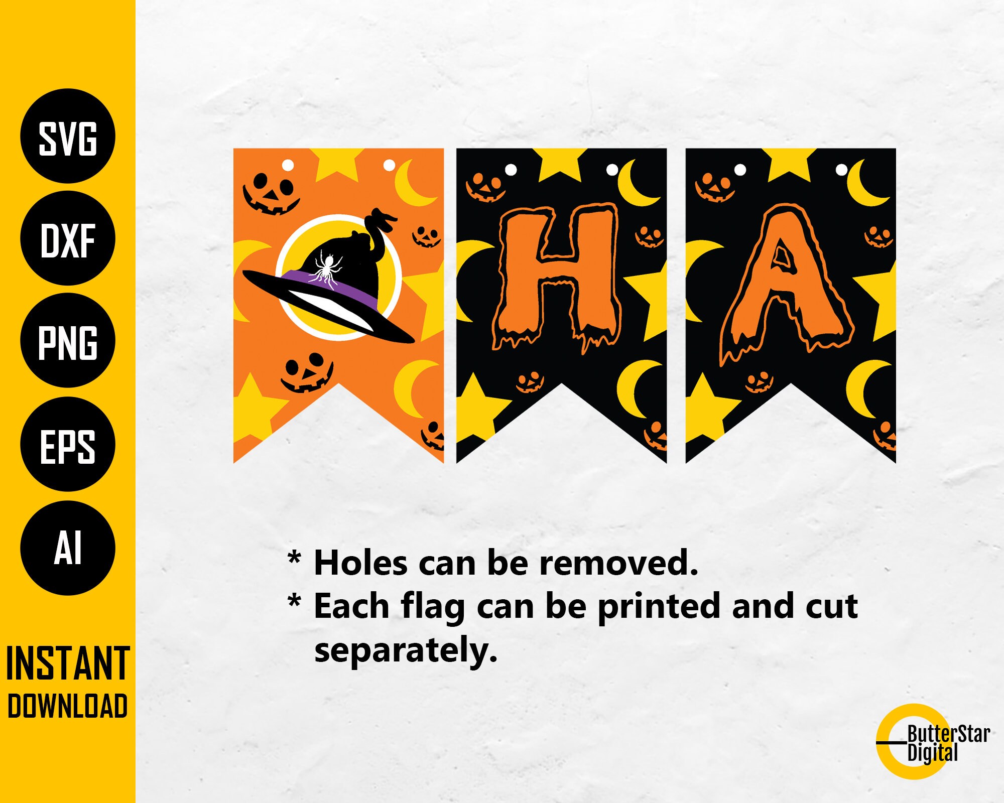 No.289 Happy Halloween Banner Print/Cut SVG & Pdf -  Portugal