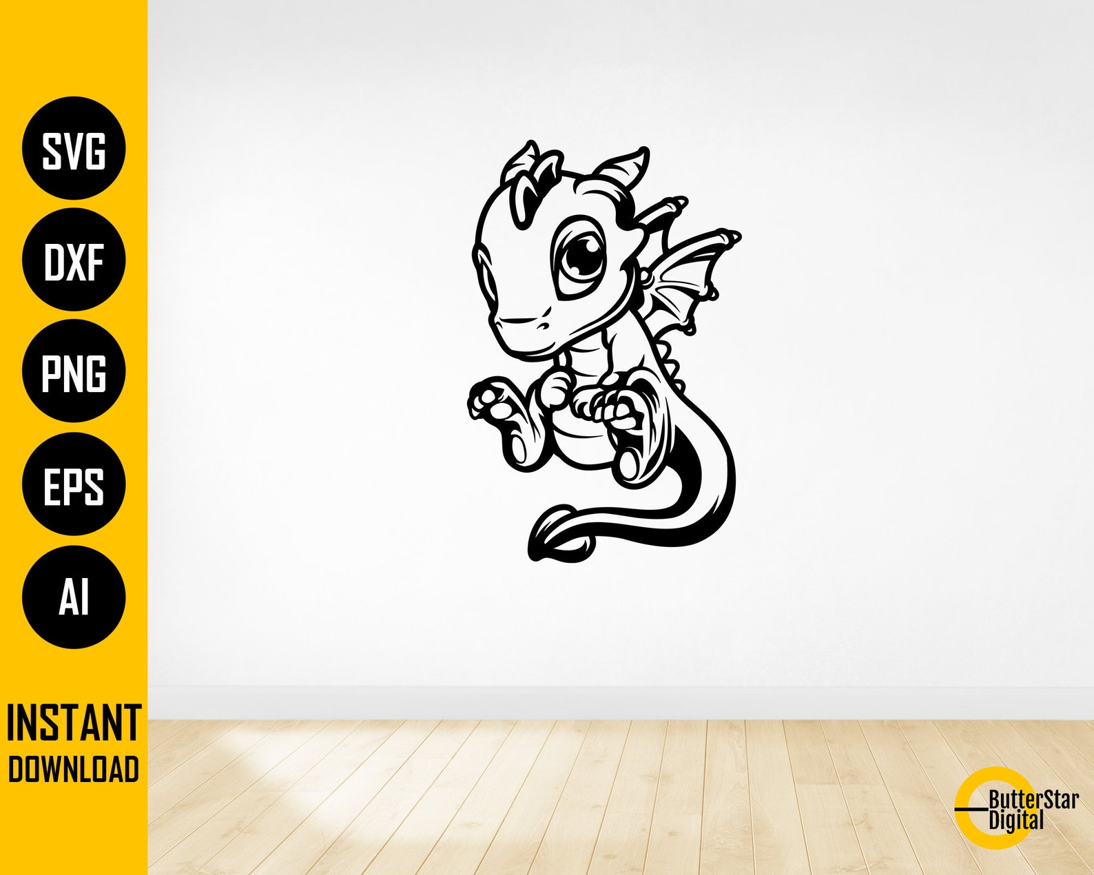 Baby Dragon SVG | Fantasy SVG | Cute Mythical Animal SVG | Cricut ...