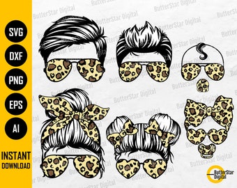 Mom Life SVG Bundle | Leopard Familie SVG | Famlife SVG | Cricut Schneidedatei Silhouette Druckbare Clipart Vektor Digital Dxf Png Eps Ai