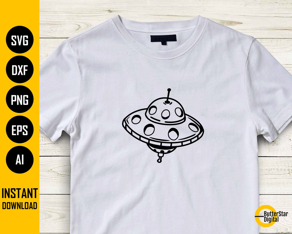 Cute Flying Saucer SVG Mothership SVG Extra Terrestrial Etsy