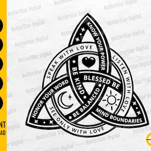Love Triquetra SVG | Cute Witch SVG | Witchcraft SVG | Cricut Silhouette Cameo Cutting Files Printable Clipart Vector Digital Dxf Png Eps Ai
