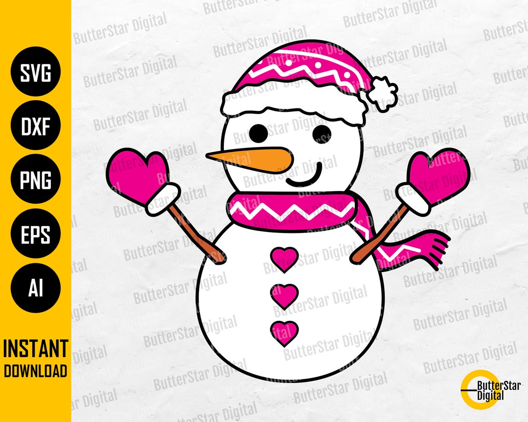 Snow Girl SVG Cute Winter SVG Snowman Snowgirl Cricut Silhouette Cameo