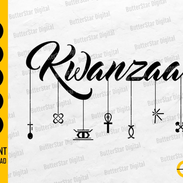 Kwanzaa SVG | Kwanzaa Candle Symbols SVG | African American Holiday Celebration | Cricut Cameo Cutfile Clipart Vector Digital Dxf Png Eps Ai